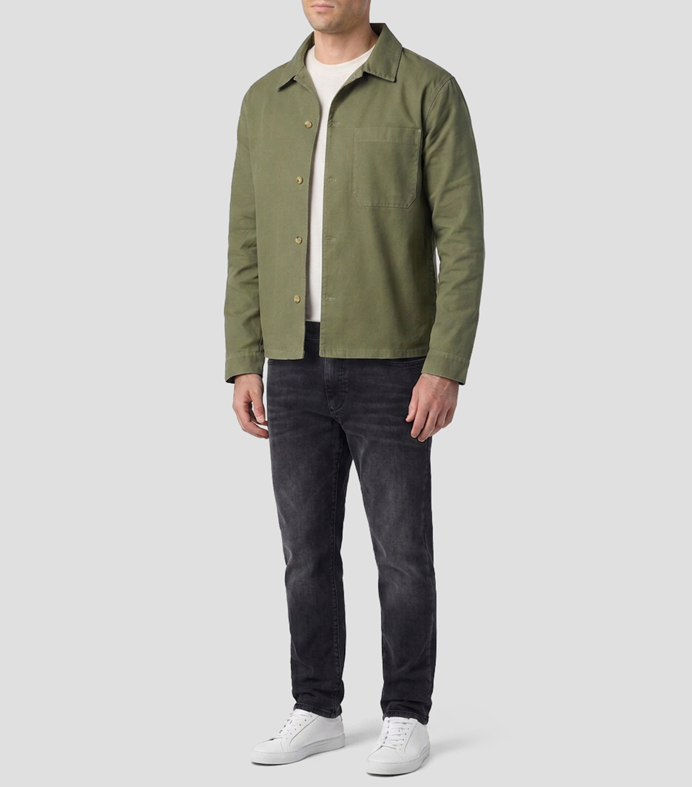 Camisa liso manga larga Hombre